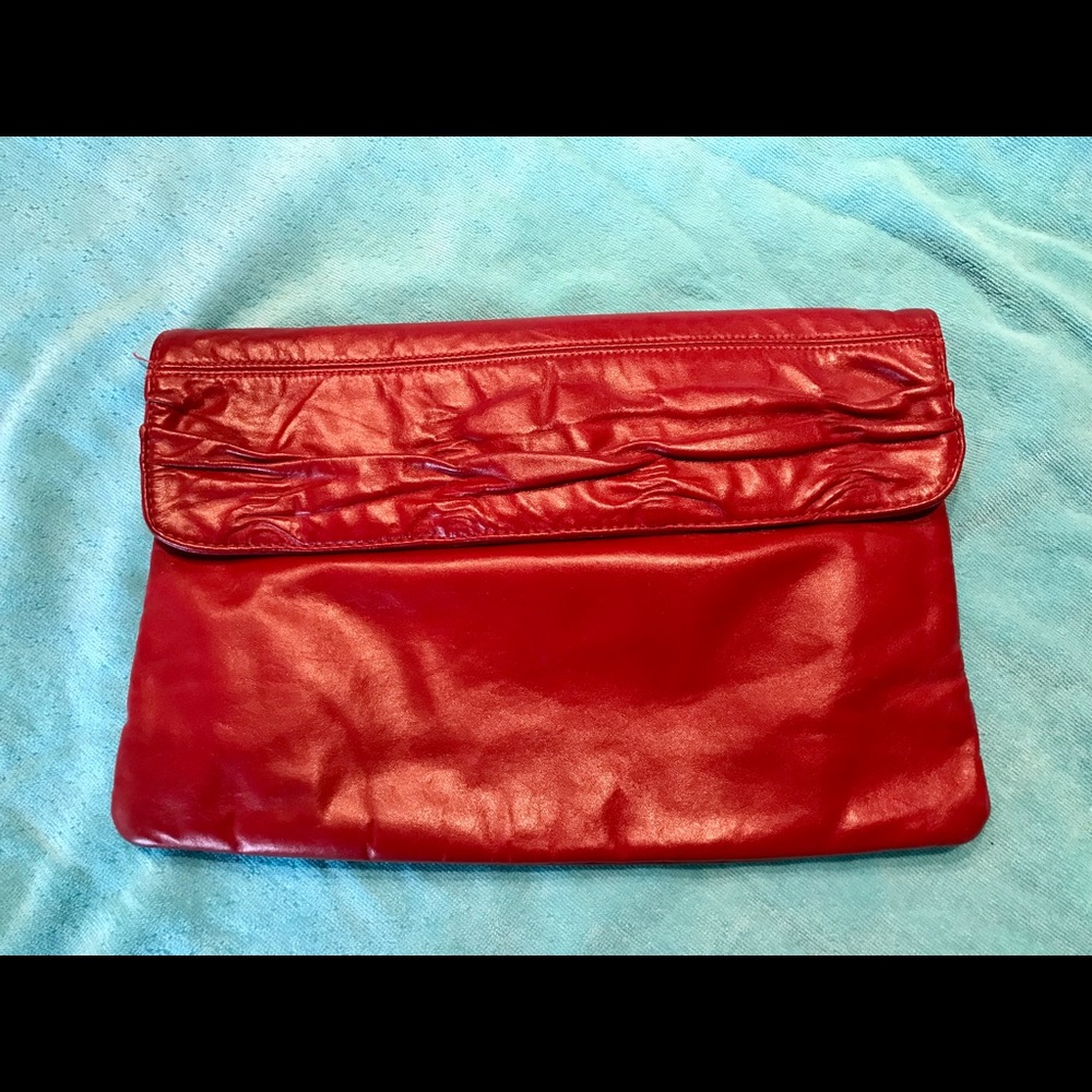 Red Leather Clutch